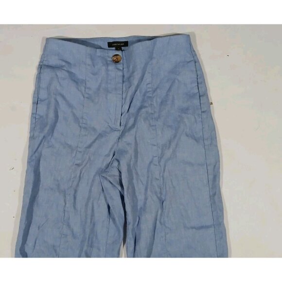 Ann Taylor High Rise Straight Leg Linen Trousers - Picture 2 of 9
